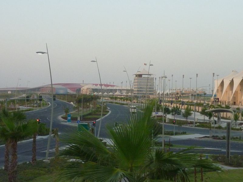 View of the circuit and Ferrari world from the hotels