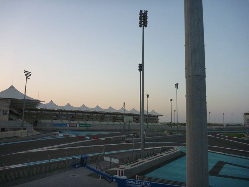 Turn 9 and 10 in the distance with the background grandstand