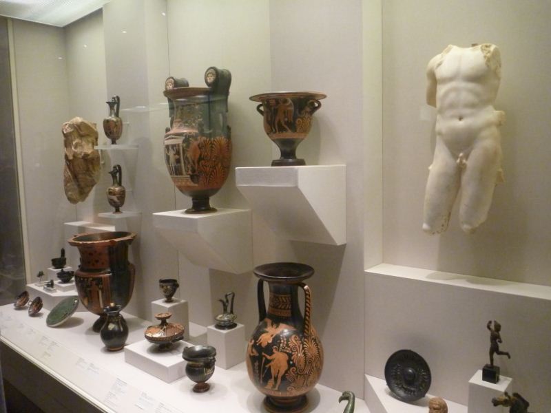 Pottery on display