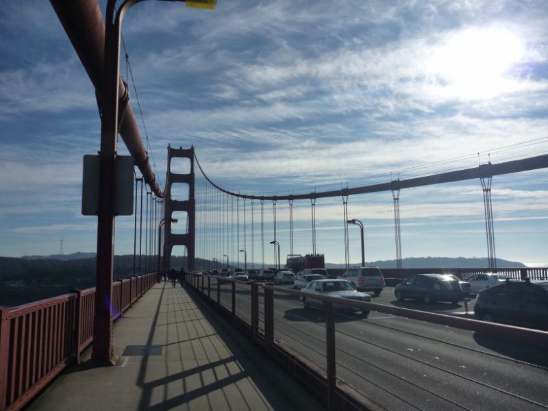 The bridge handles relatively large vehicular traffic