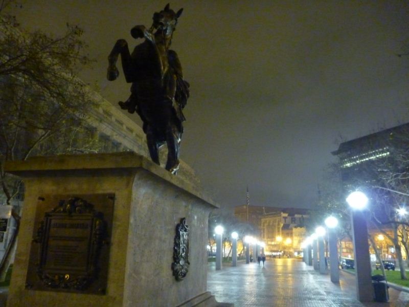 The civic center statues