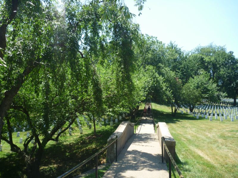 the cemetery's well served by paved walkways