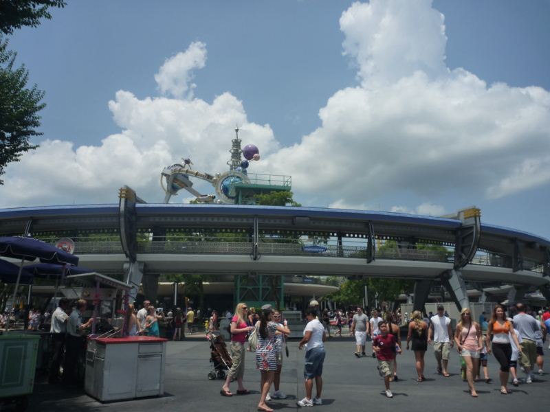 the tomorrowland transit overhead lines
