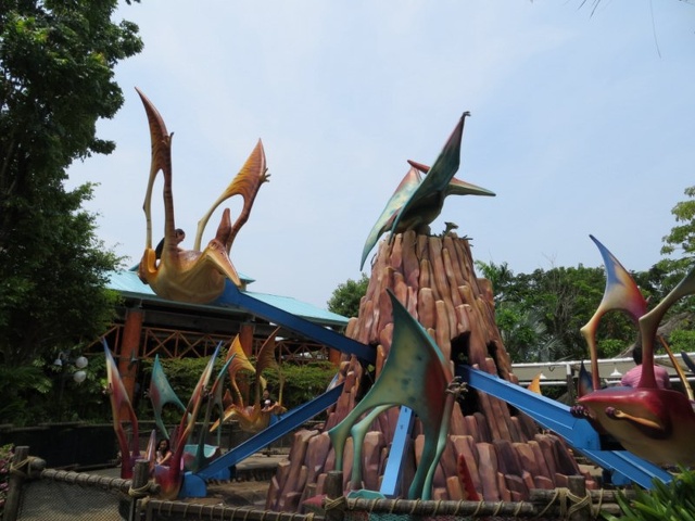 A dino themed Zamperla carousel