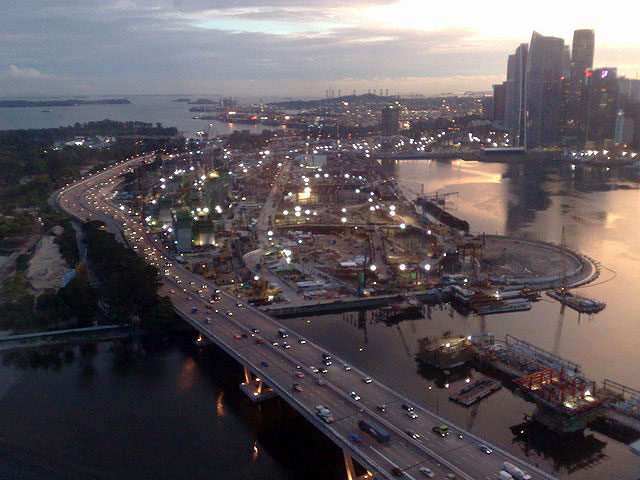 Construction at the Marina Bay