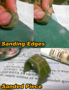 Plastic kit sanding edges