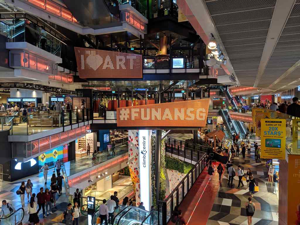 Behind the facade, Funan IT mall is just like any other general mall in town