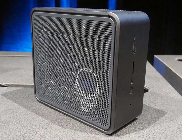 Say hi to Intel's new Compute element. It is like an oversized NUC unit, which accepts a full-sized GPU