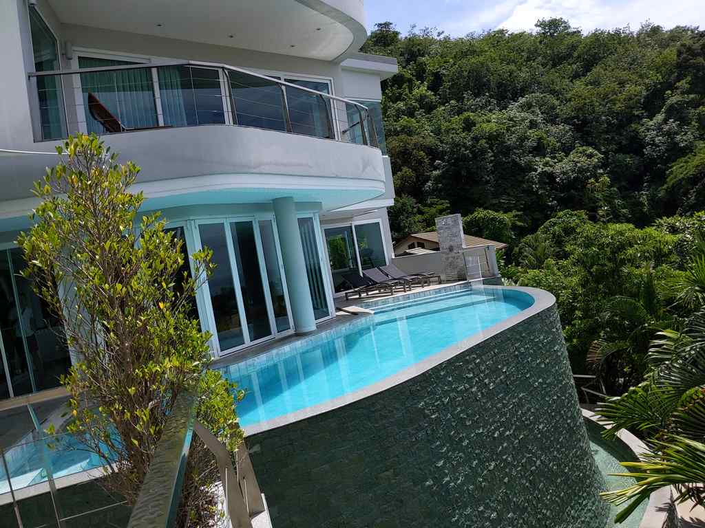 The villa is built on a rather steep hill, offering great views