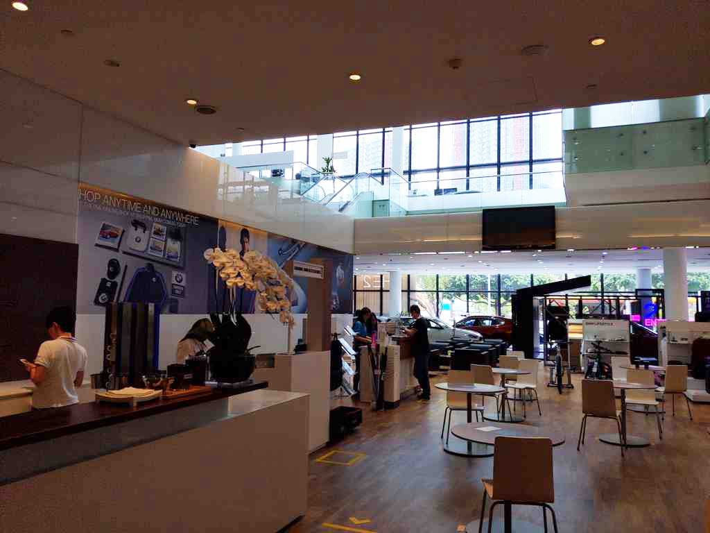 BMW Performance Motors Limited showroom cafe and lifestyle store on the showroom ground floor