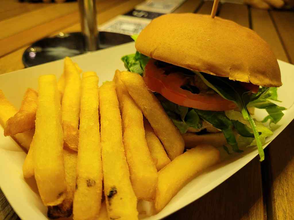 It is recommended to pair your burger to a meal at $1.50, which comes with fries and a drink