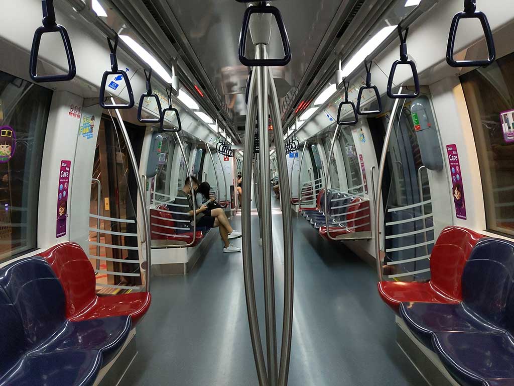 An empty MRT during peak travel period, an unreal sight