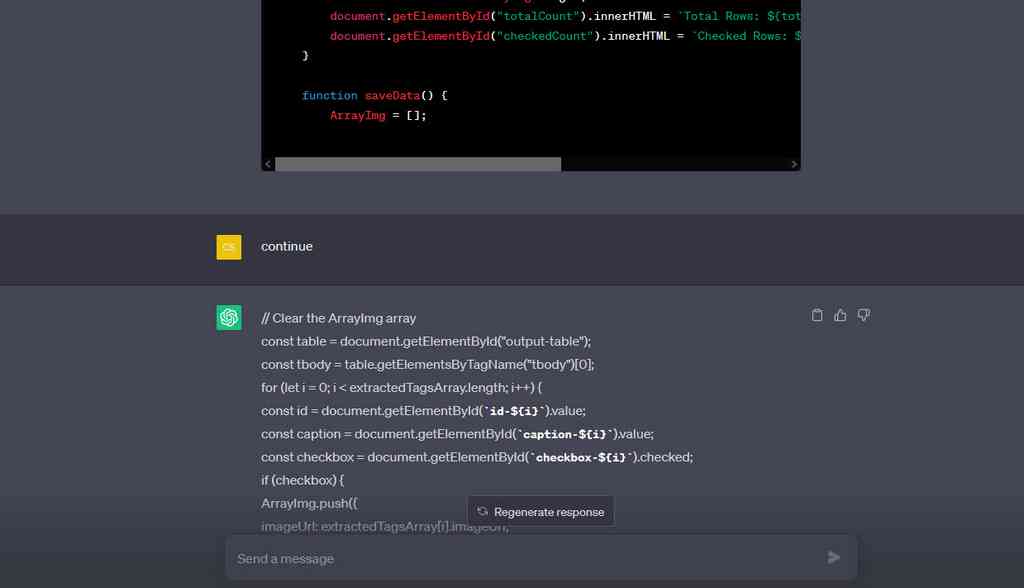 Prompt Engineering ChatGPT Using "continue" when your output gets abruptly stopped in ChatGPT is tad a hit or miss. Also, most of the time you will get the remainder of your code in working order, though sometimes rubbish duplicated code comes out