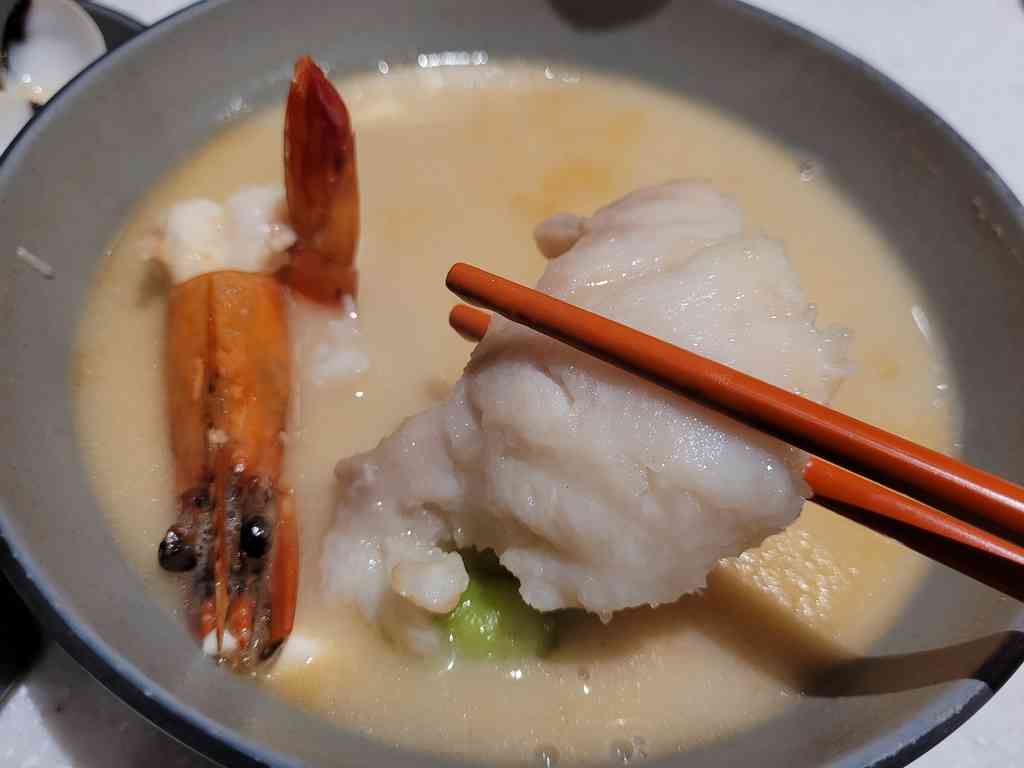 Firm chunky fish, it retains their firmness even in the hot soup and has a good texture
