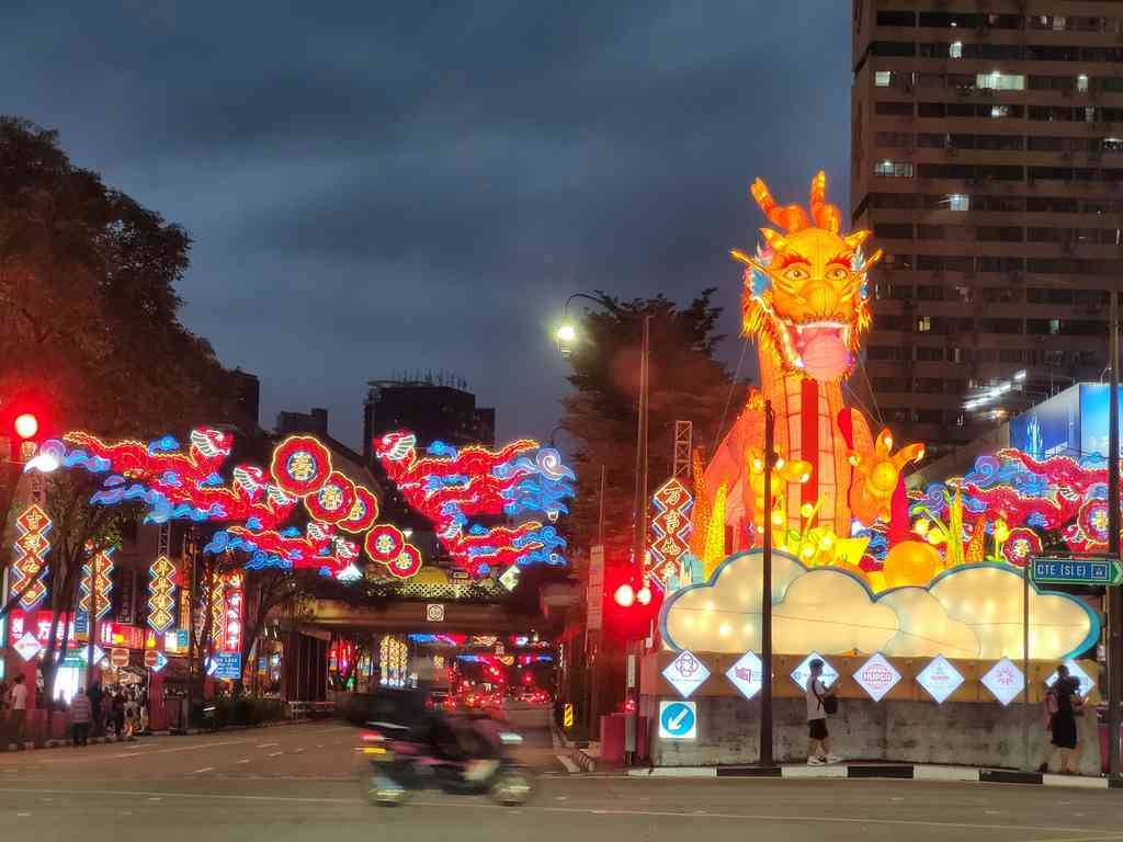 The Chinese new year dragon lighup at Chinatown this year